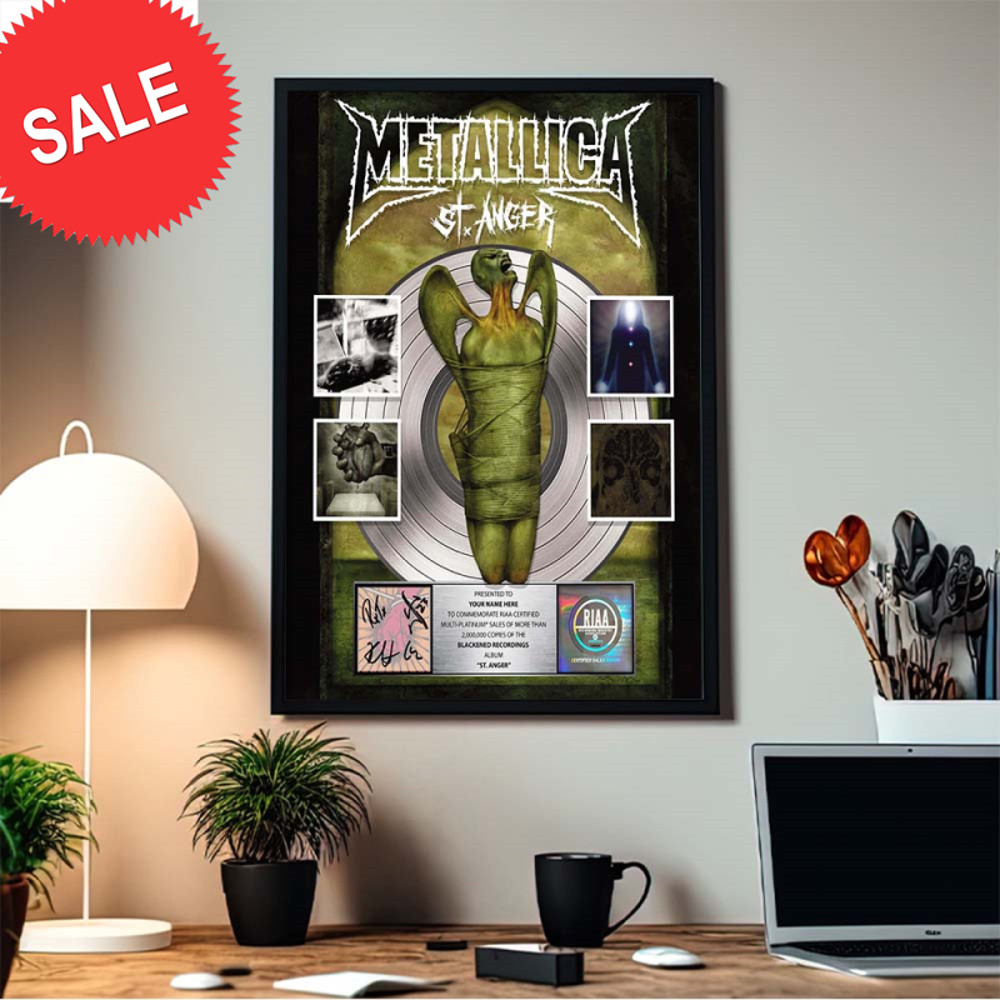 Metallica St. Anger 20 Years Of Anger Platinum Award Plaque Signed Version Custom Name Home Decor Poster Canvas.jpg