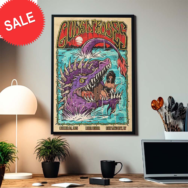 Guns N Roses North America Tour 2023 Salt Lake City UT At Delta Center in October 24 2023 Home Decor Poster Canvas.jpg