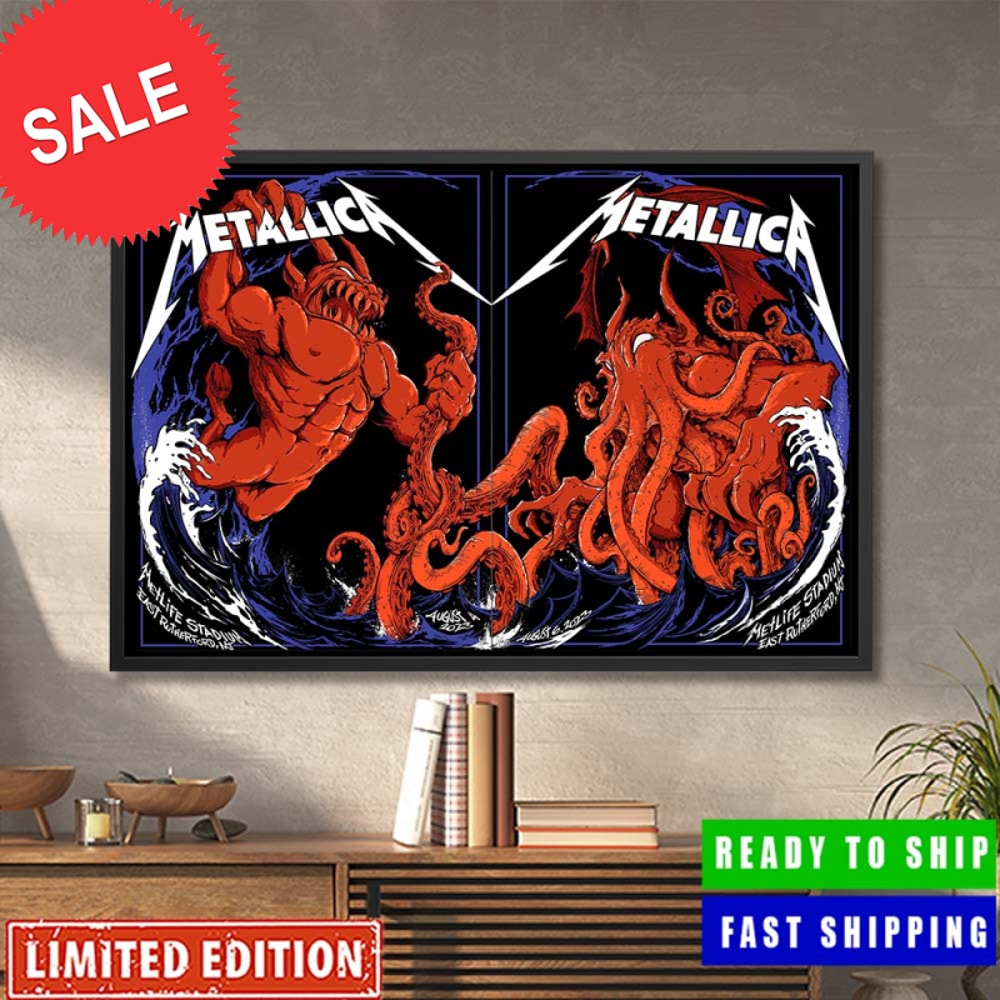 Metallica M72 World Tour North America East Rutherford NJ Metlife Stadium Devil Versus Kraken Home Decor Poster Canvas.jpg