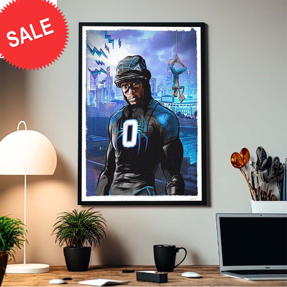 Carolina Panthers Across The Panther Verse Brian Burns Spider Man Across The Spider Verse Style Home Decor Poster Canvas.jpg