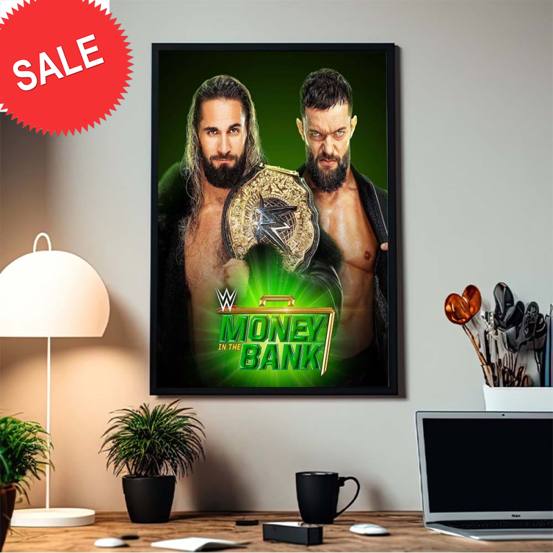 Get Ready For Money In The Bank World Heavyweight Championship Match Seth Rollins Vs Finn Balor Home Decor Poster Canvas.jpg