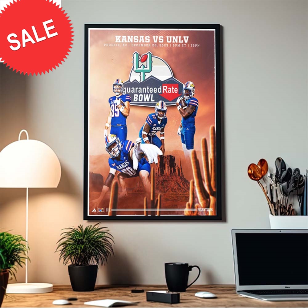 Kansas Football Vs UNLV Headed To The Desert 2023 Guaranteed Rate Bowl In Phoenix AZ December 26 Home Decor Poster Canvas.jpg