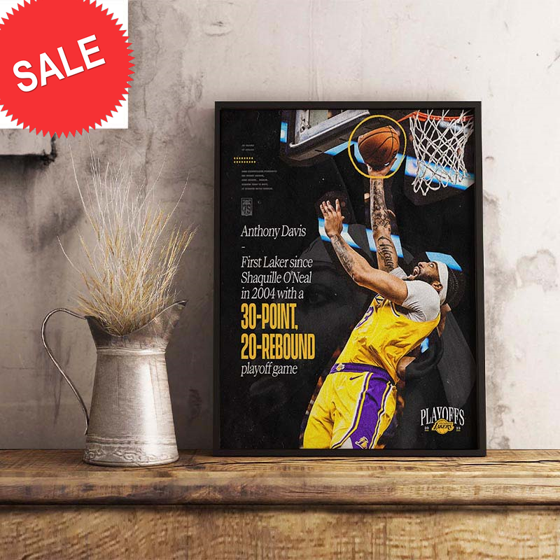Los Angeles Lakers Vs Golden State Warriors Anthony Davis First Laker Since 2004 With 30 Points 20 Rebounds Playoffs Poster Canvas.jpg