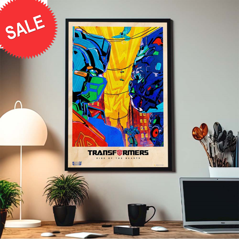 Optimus Prime And Optimus Primal Transformers Rise Of The Beasts Vintage Comics Style Limited Edition 2023 Home Decor Poster Canvas.jpg