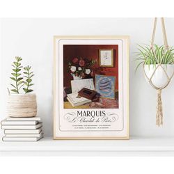 chocolat marquis  - kitchen poster - bohemian authentic wall art - wall art deco poster farmed - french print art