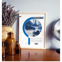 vintage ford poster gift for men & husband, retro ford wall art print, american history ford wall art decor, iconic cars