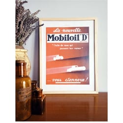 mobiloil automobile retro vintage classic car poster, mens cave poster print, birthday gift idea for men, vintage auto p