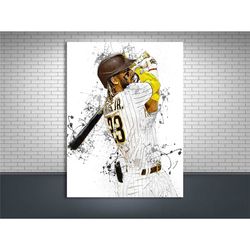 fernando tatis jr. poster print, gallery canvas wrap, san diego padres, man cave, kids room, game room, bar