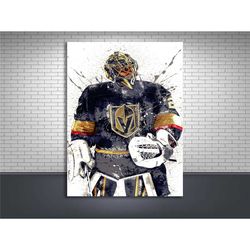 marc-andre fleury poster, gallery canvas wrap, vegas golden knights, man cave, kids room, game room, bar