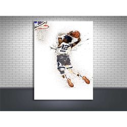 ja morant dunk poster, memphis grizzlies, gallery canvas wrap, man cave, kids room, game room, bar