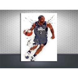 kawhi leonard poster, la clippers, gallery canvas wrap, man cave, kids room, game room, bar