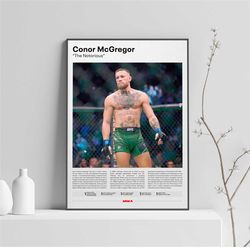 conor 'the notorious' mcgregor poster, mixed martial arts print, mma artwork