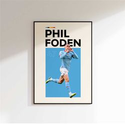 phil foden poster, manchester city poster minimalist, phil foden print art, office wall art, bedroom art, gift poster, e