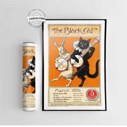 vintage poster 1896 the black cat movie poster / wall art / room decor / high quality movie cover print / a4 / a3 / a2 /
