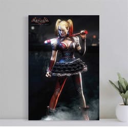 harley quinn batman arkham knight video game poster, wall art canvas print, art poster for gift, home decor poster, love