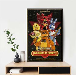 five nights at freddy's 2023 movie poster new released hot poster art movie wall room decor canvas poster