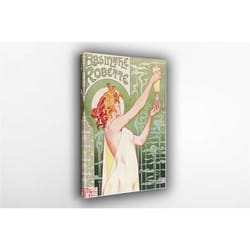 absinthe robette fountain art nouveau poster, absinthe alcohol advert vintage poster, minimalist poster