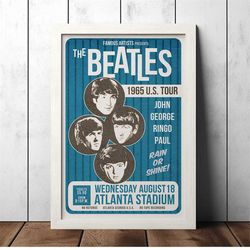 the beatles concert poster - music fan collectibles - vintage music poster - home decor - wall art
