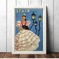 spain vintage travel poster - retro decor poster - art poster - home decor - wall art