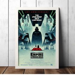 star wars episode v - the empire strikes back (1980) classic movie poster - film fan collectibles - home decor