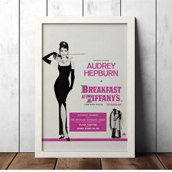 breakfast at tiffany's 1961 vintage classic movie poster - film fan collectibles - vintage movie poster - home decor - w