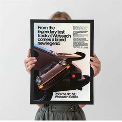 porsche 911 ads vintage poster, autumn home decor, a4 a3 a2 a1, wall decor, christmas gift