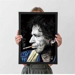 rolling stones keith richards photo poster, autumn home decor, a4 a3 a2 a1, wall decor, christmas gift