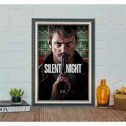 silent night (2023) movie poster, silent night classic movie poster, classic movie canvas cloth poster