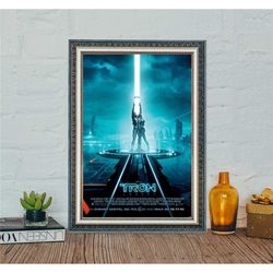 tron legacy movie poster, tron legacy classic vintage film poster, classic movie canvas cloth poster