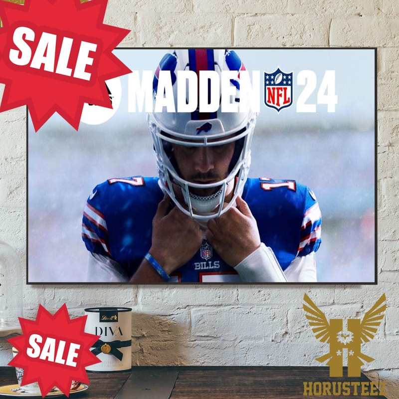 Josh Allen On Cover EA Sports Madden NFL 24 Home Decor Poster Canvas.jpg