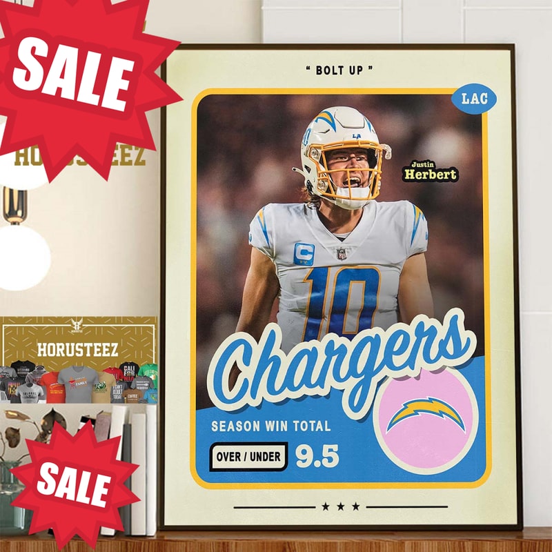 Bolt Up Justin Herbert Los Angeles Chargers NFL Home Decor Poster Canvas.jpg