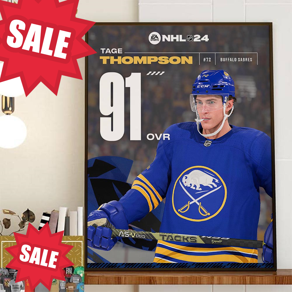 Buffalo Sabres Tage Thompson Rating At EA Sports NHL 24 Home Decor Poster Canvas.jpg
