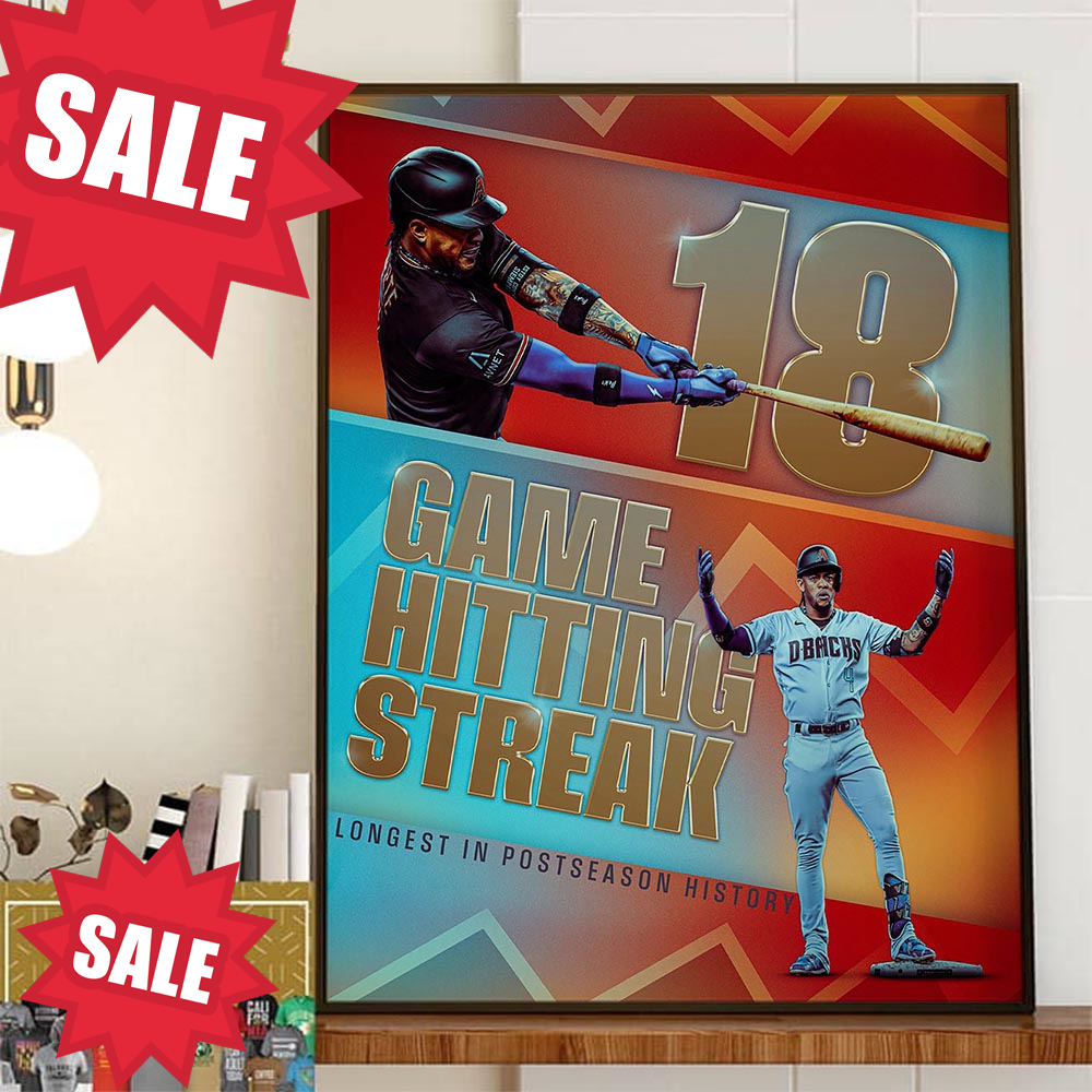 Ketel Marte Is The Longest Hitting Streak In MLB Postseason History Home Decor Poster Canvas.jpg