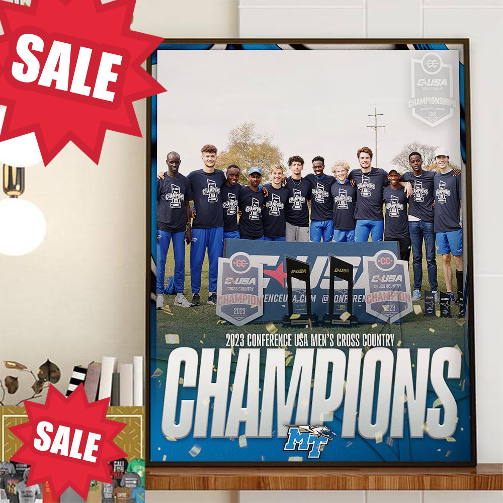 2023 CUSA Mens Cross Country Champions Are Middle Tennessee XC Track And Field Home Decor Poster Canvas.jpg