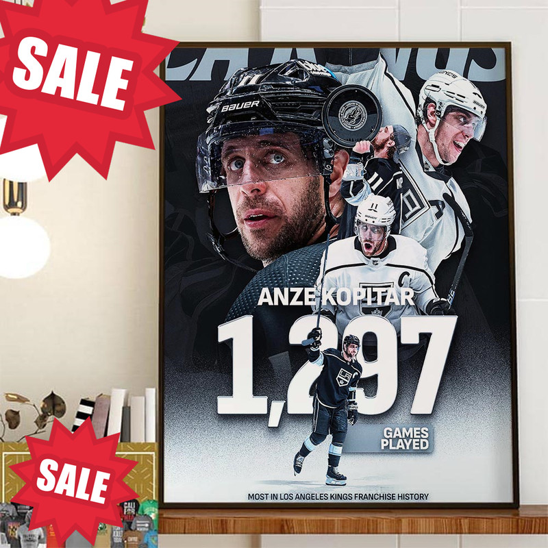 Congratulations to Anze Kopitar 1297 NHL Games Played All With The Los Angeles Kings Home Decor Poster Canvas.jpg