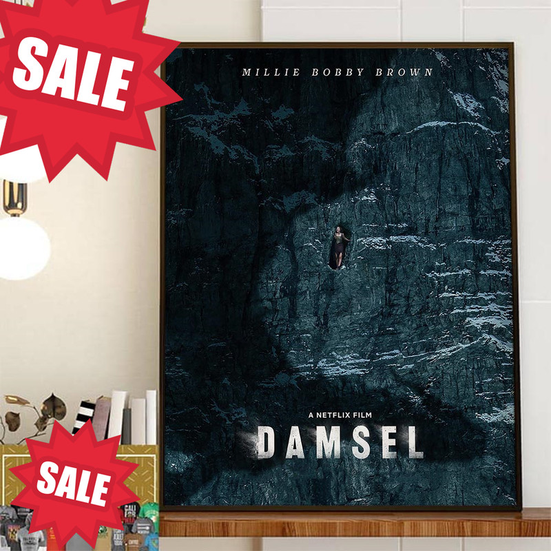 Damsel Official Poster With Starring Millie Bobby Brown Nick Robinson and Angela Bassett Home Decor Poster Canvas.jpg