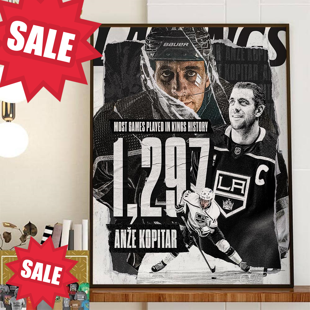 Congrats Anze Kopitar 1297 NHL Games Played Is The Most Games Played In Los Angeles Kings History Home Decor Poster Canvas.jpg