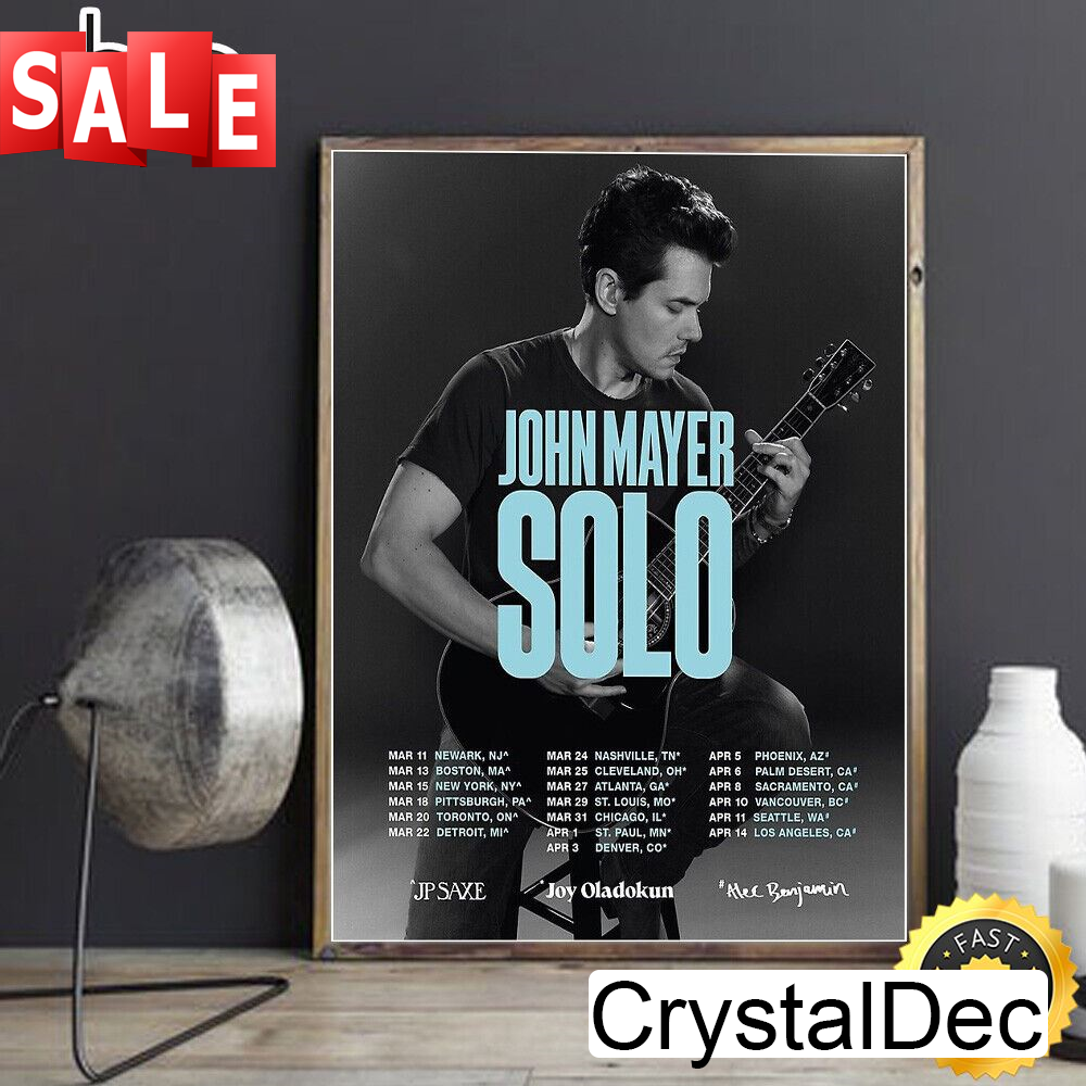 Tour 2023 John Mayer Solo Tour Poster Canvas.jpg