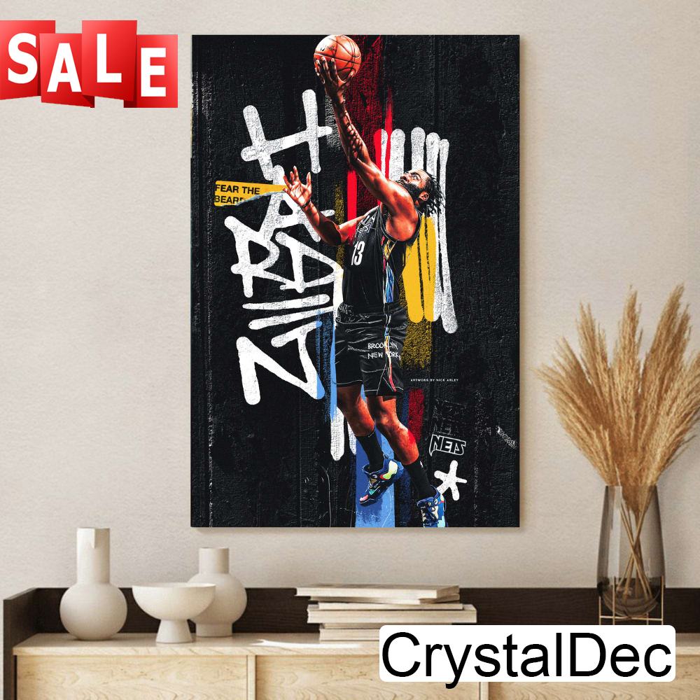 NBA. James Harden Nets Poster Wallpaper Canvas.jpg