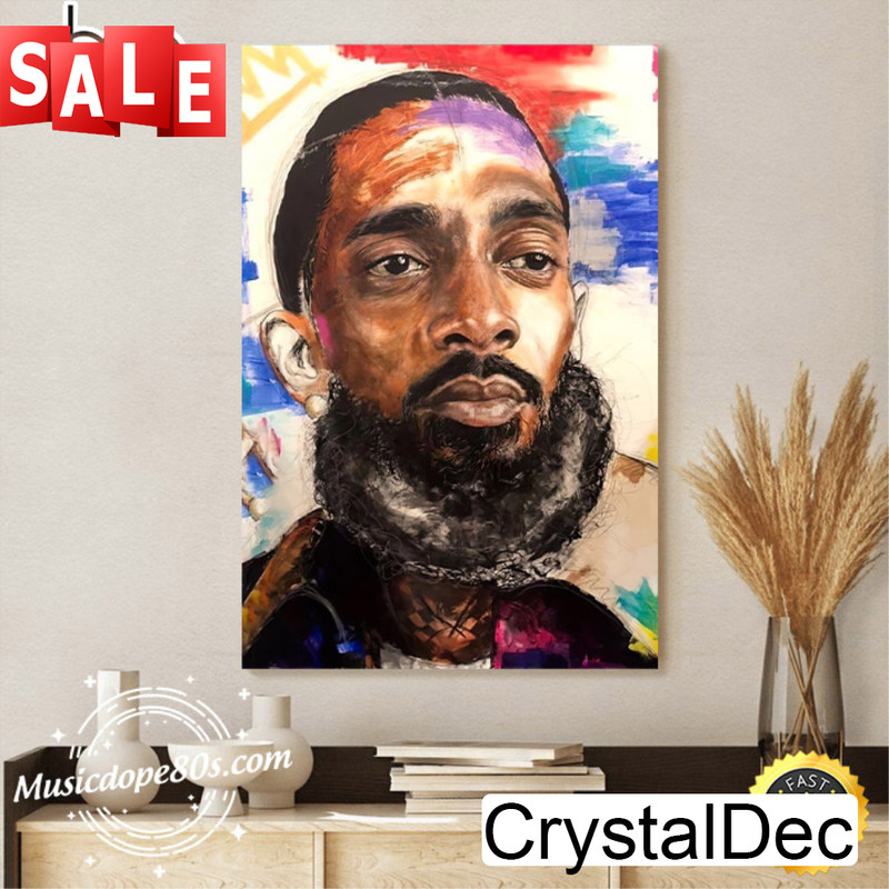 Nipsey Hussle Hiphop 90s Artwork Poster Canvas.jpg
