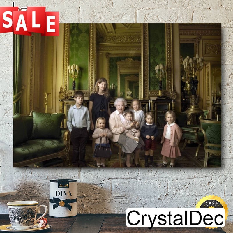 Queen Elizabeth II With Children Poster Canvas.png