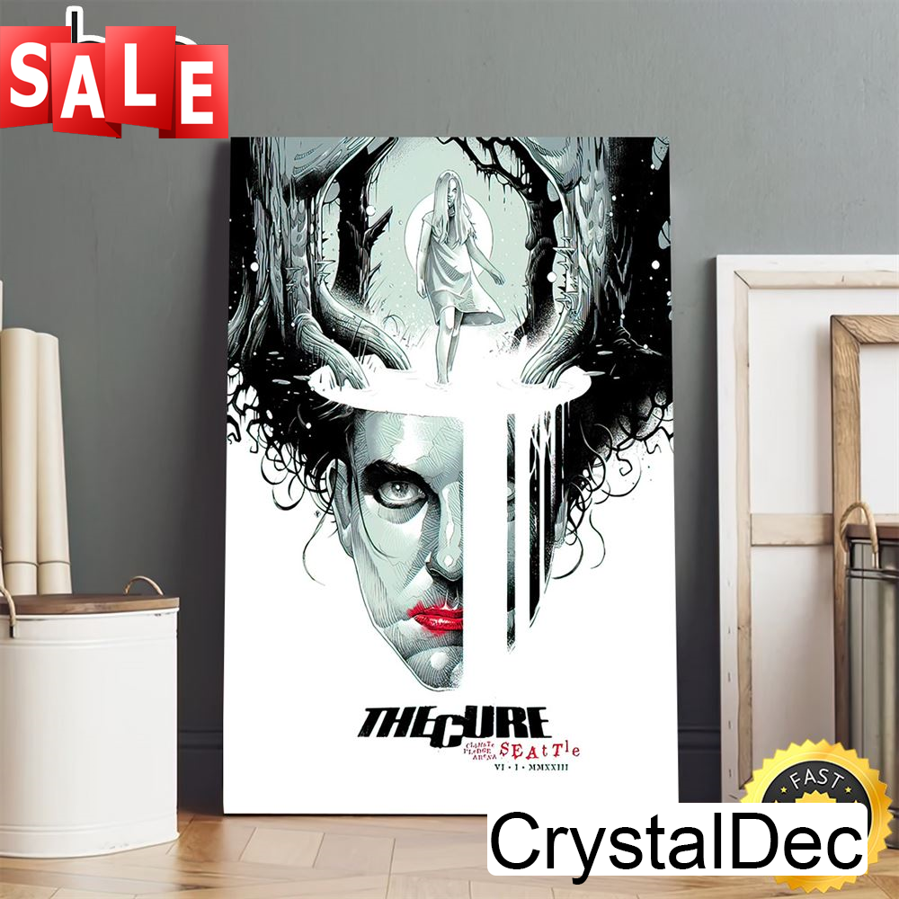 The Cure Seattle June 1 Tour 2023 Poster Canvas.jpg