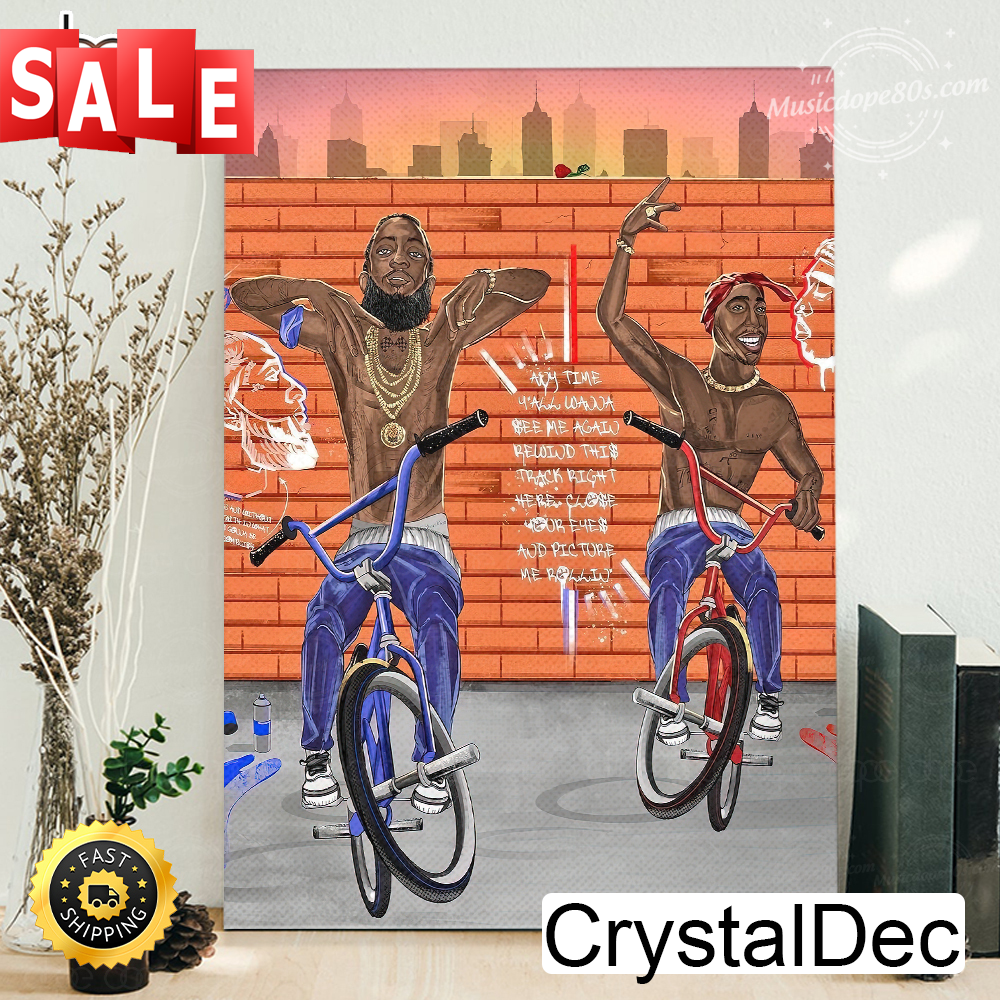 Rip 2pac & Nipsey Hussle Street Art Painting Canvas.jpg