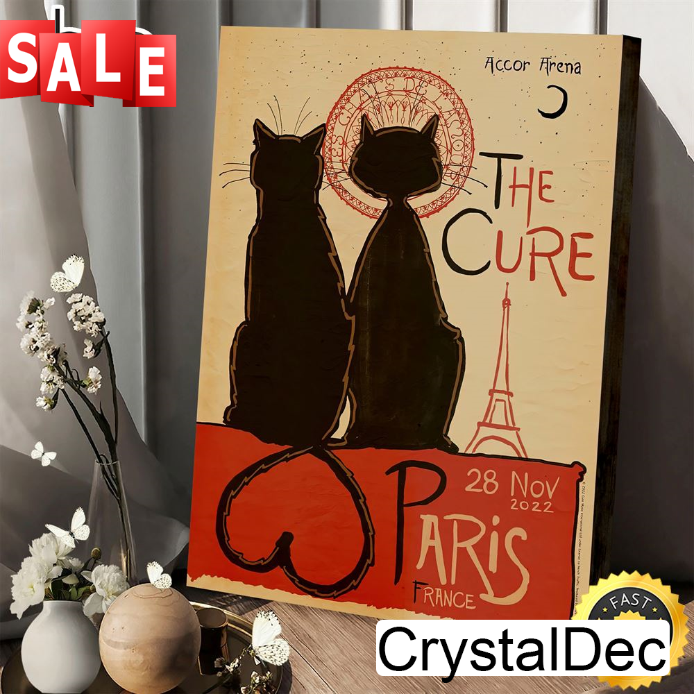 The Cure Cat Tour Paris 28th November 2022 Poster Canvas.jpg