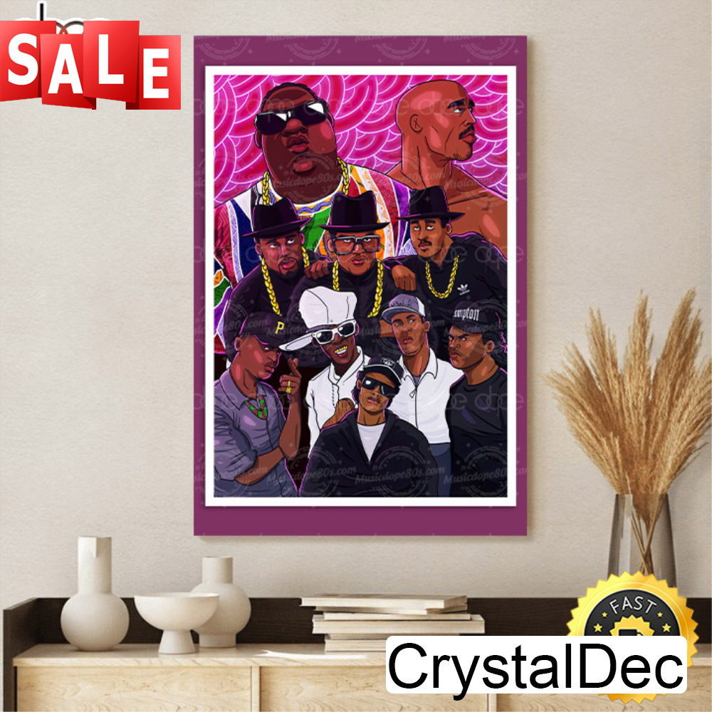 Tupac Shakur Biggie Nwa Rundmc Rap Legends Poster Canvas.jpg
