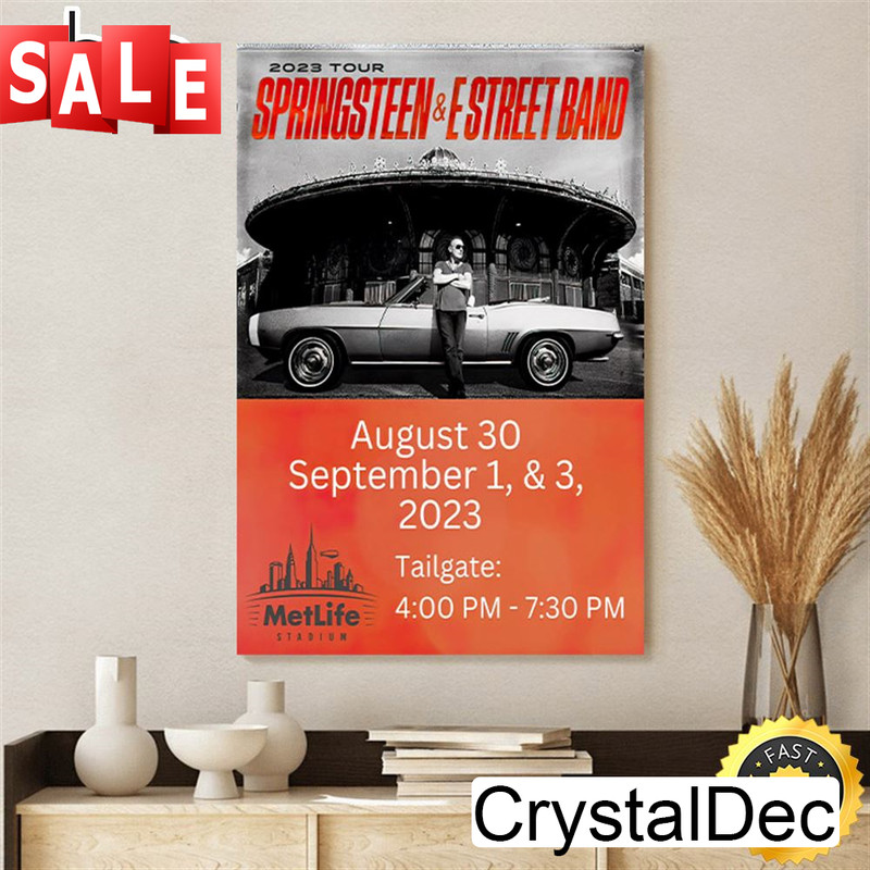 Bruce Springsteen And The E Street Band Tour 2023 Metlife Stadium Tailgate Poster Canvas.jpg