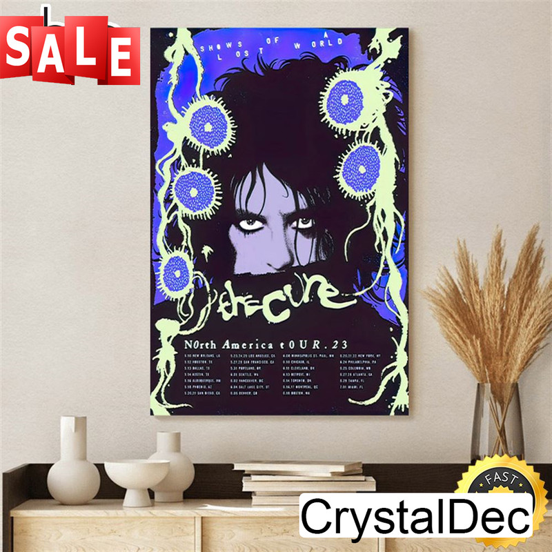 The Cure Shows Of A Lost World Tour 2023 Poster Periwinkle - Lime Colorway Poster Canvas.jpg
