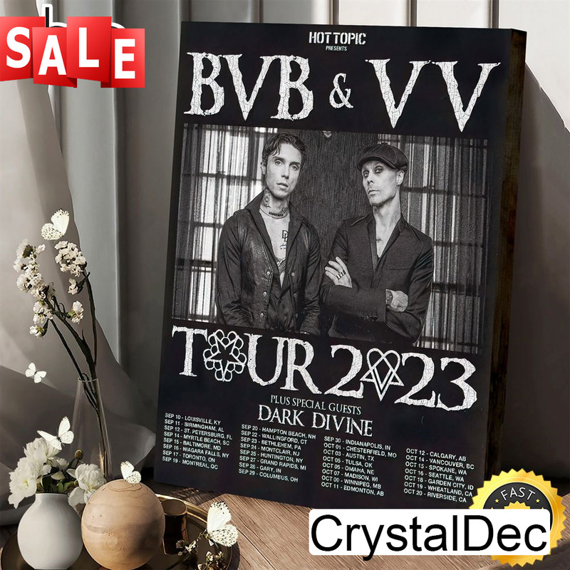 Black Veil Brides & Ville Valo Co-headline Fall Tour Of U.s. & Canada Poster Canvas.jpg