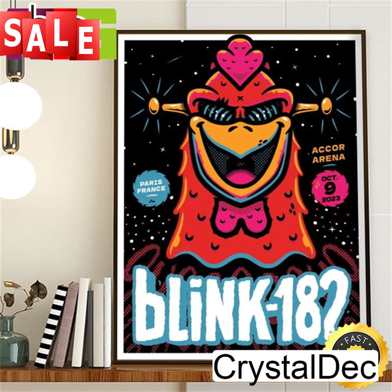 Blink 182 Paris Event Poster At Accor Arena France October 9th 2023 Home Decor Poster Canvas.jpg