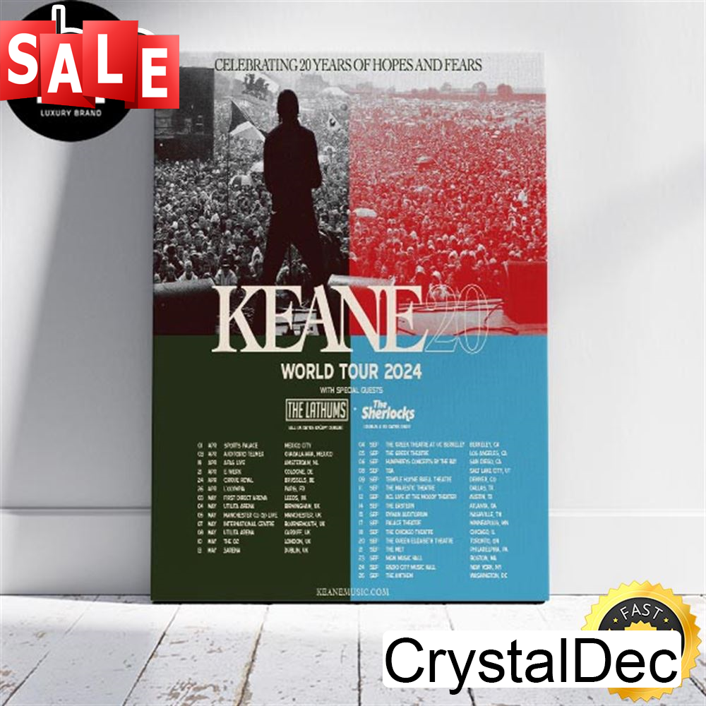 Keane 20 World Tour 2024 Celebrating 20 Years Of Hopes And Fears Fan Gifts Home Decor Canvas.jpg